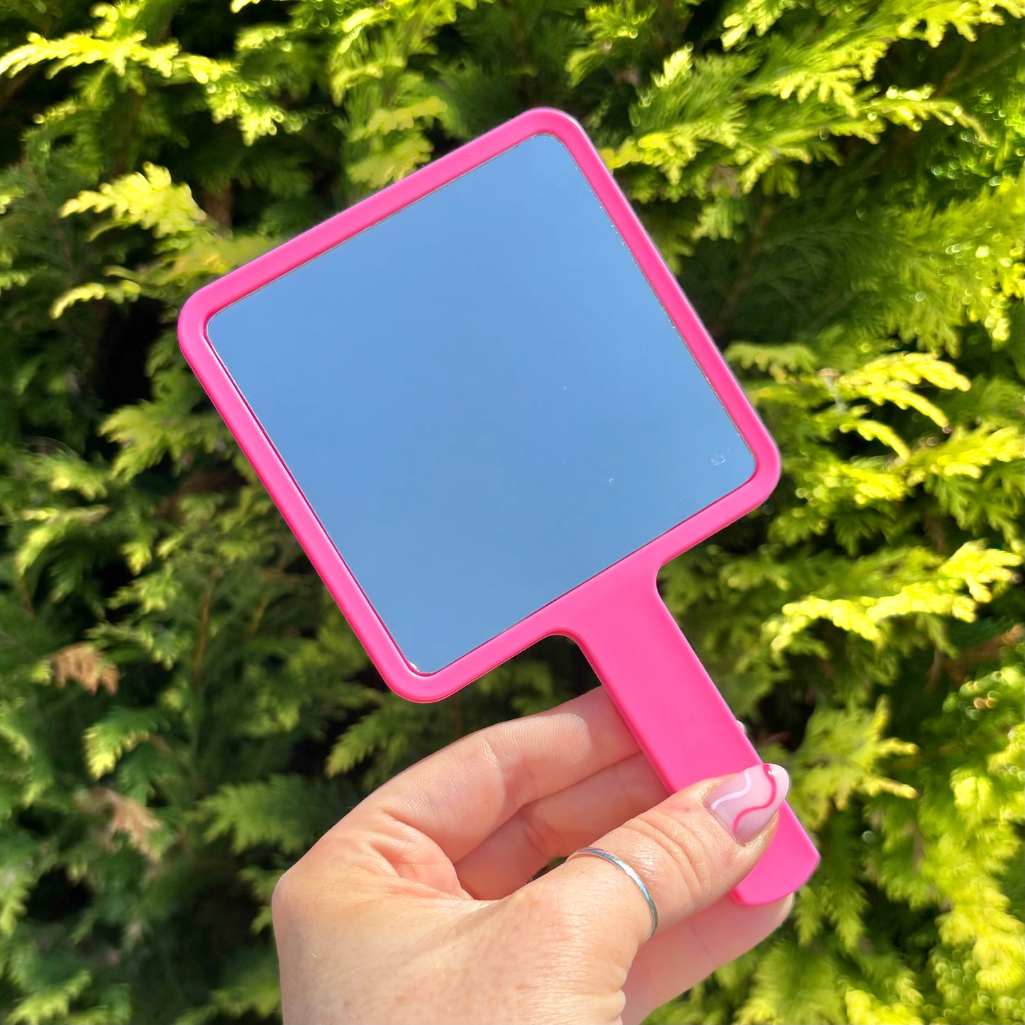 Hand Held Square Mirror