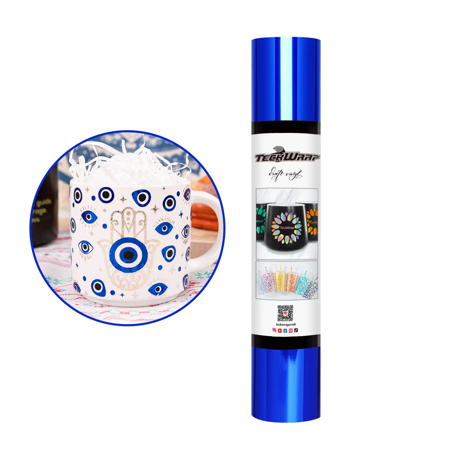 TeckWrap Mirror Chrome Blue Adhesive Vinyl - 5ft