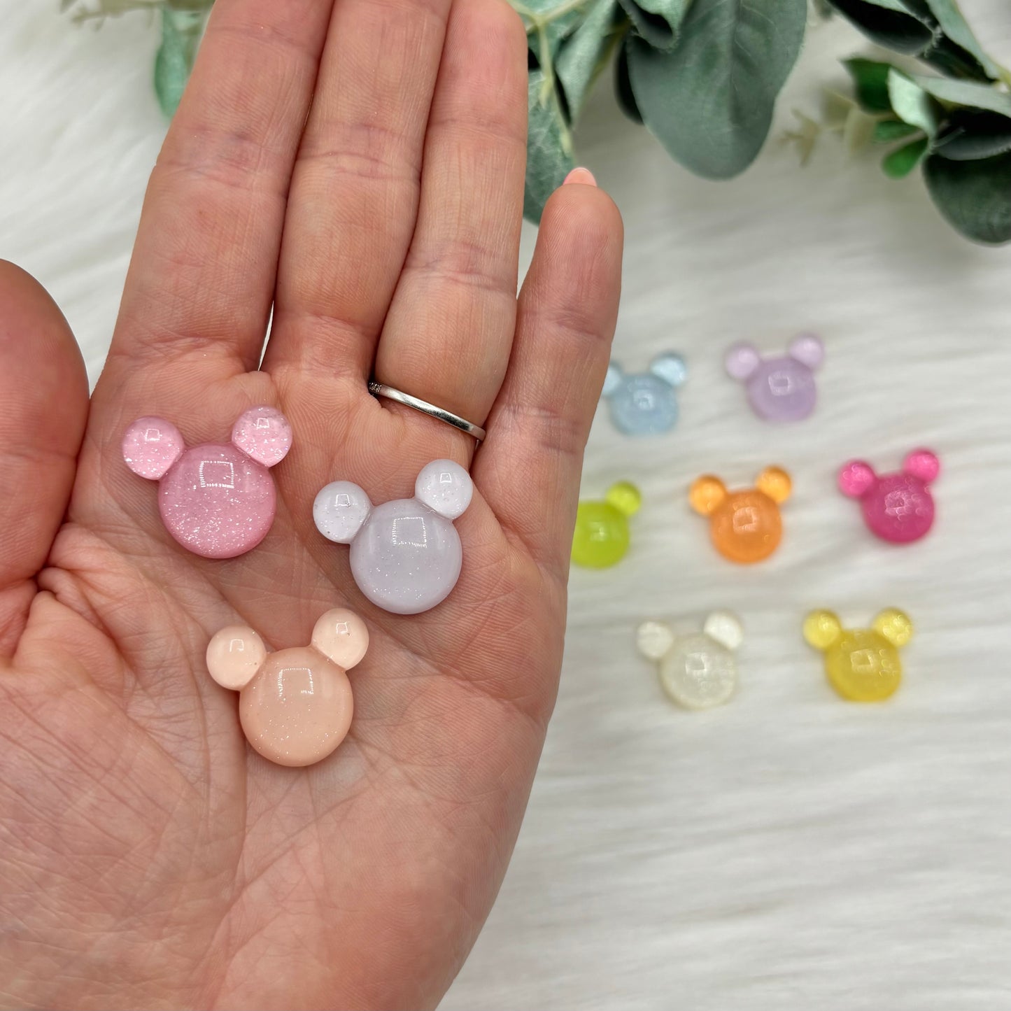 Pastel Mouse Heads - Pack of 10 Cabochons
