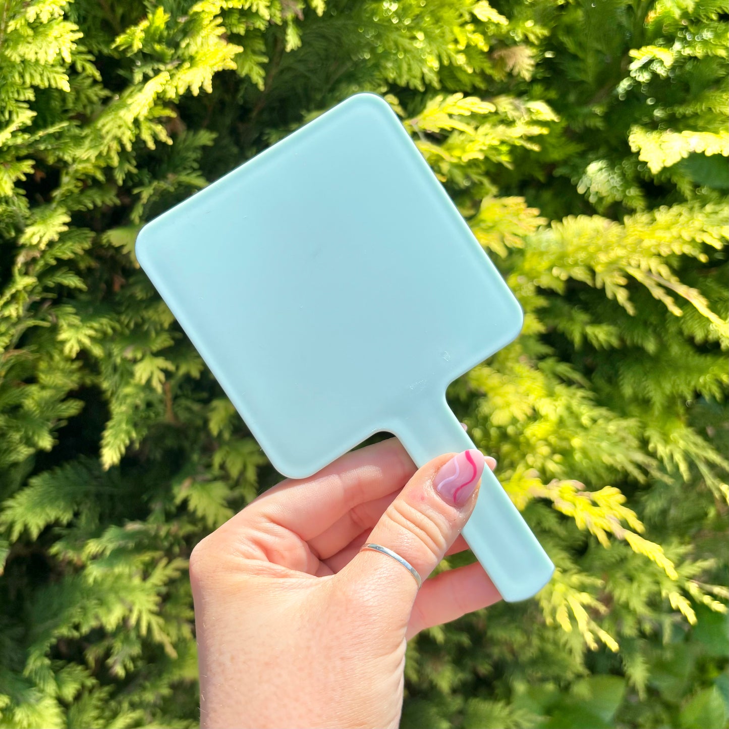 Hand Held Square Mirror