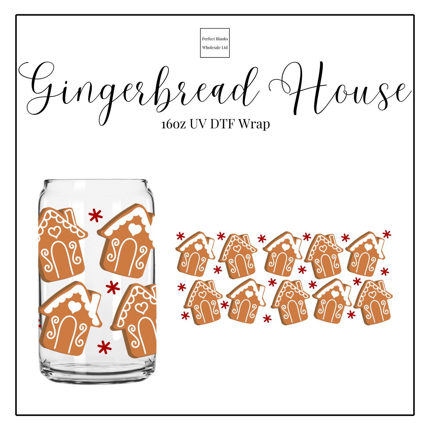Gingerbread House 16oz UVDTF