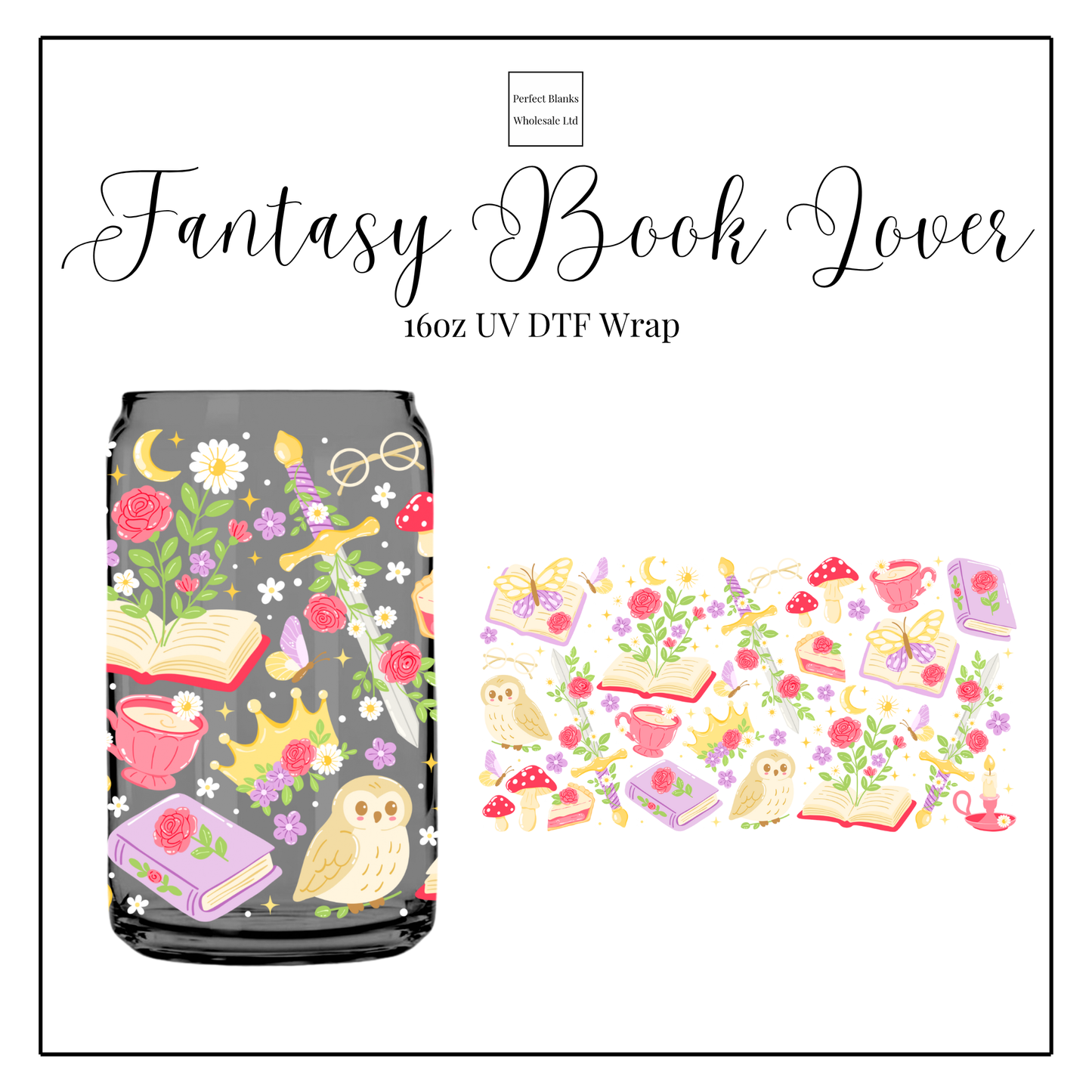 Fantasy Book Lover 16oz UVDTF