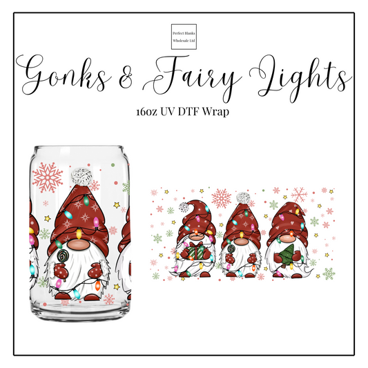 Gonks & Fairy Lights 16oz UVDTF