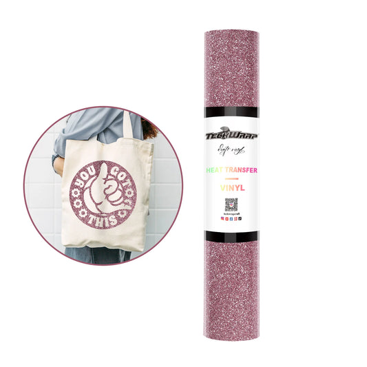 Teckwrap Glitter Rose Gold HTV - 5ft