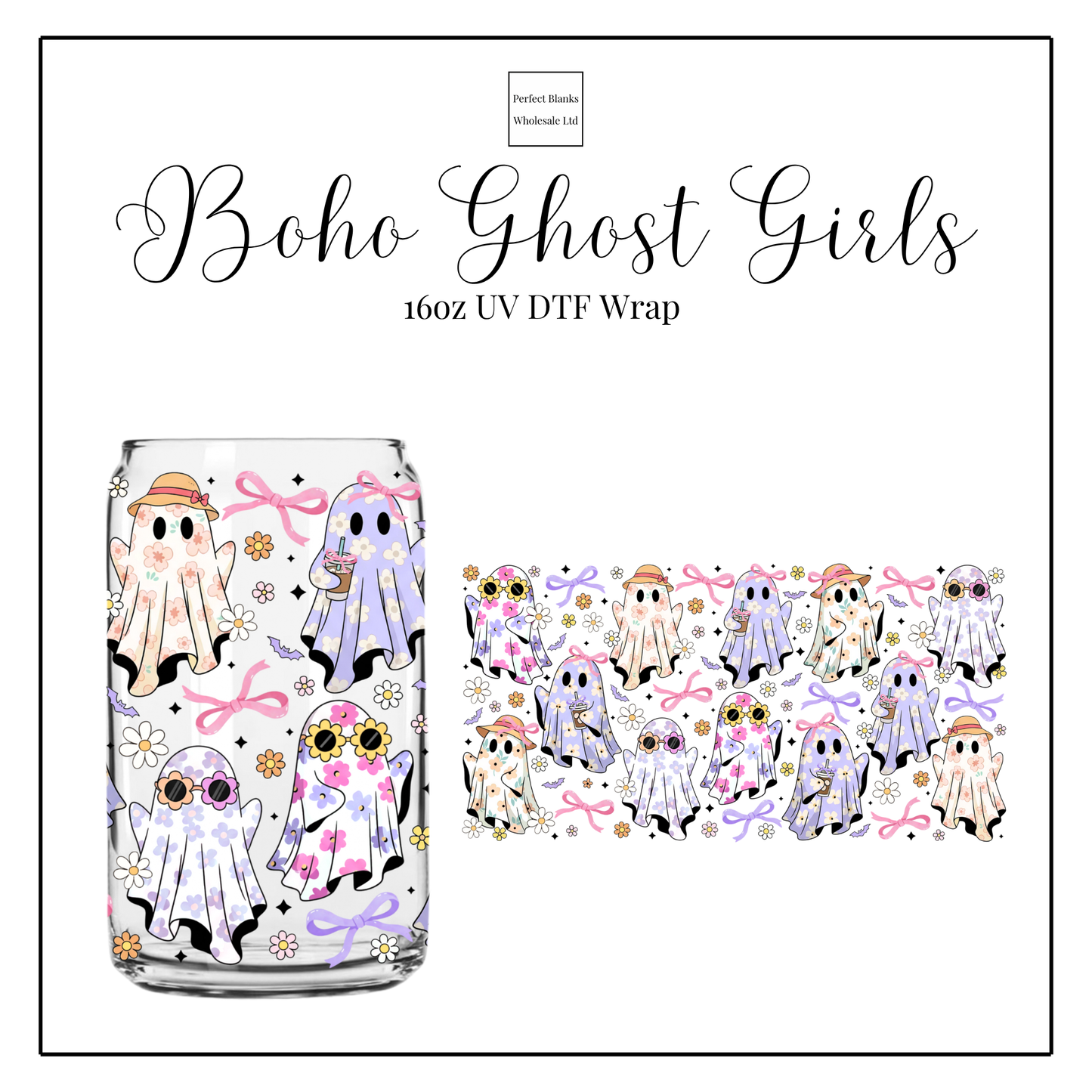 Boho Ghost Girls 16oz UVDTF