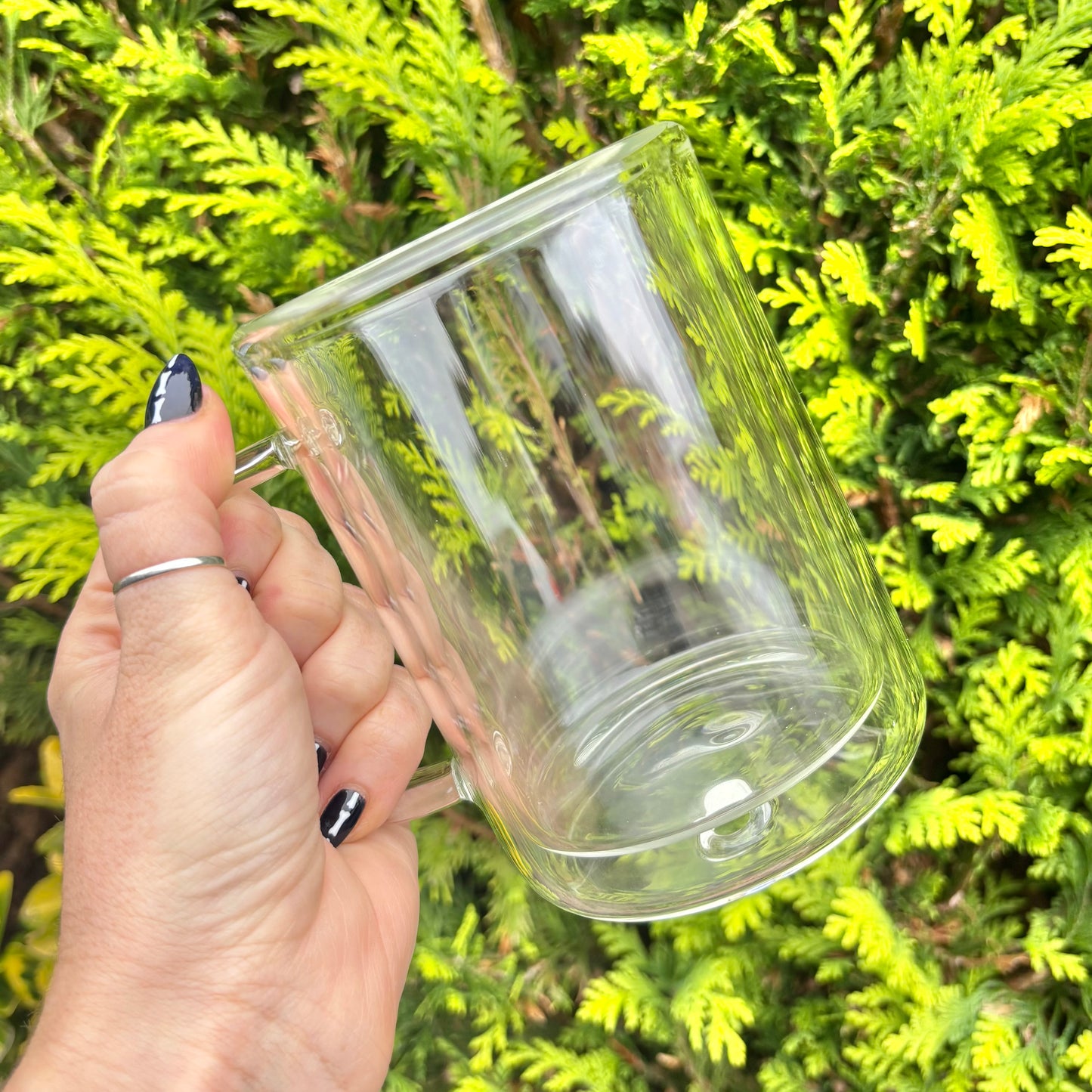 15oz Double Walled Glass Snowglobe Mug