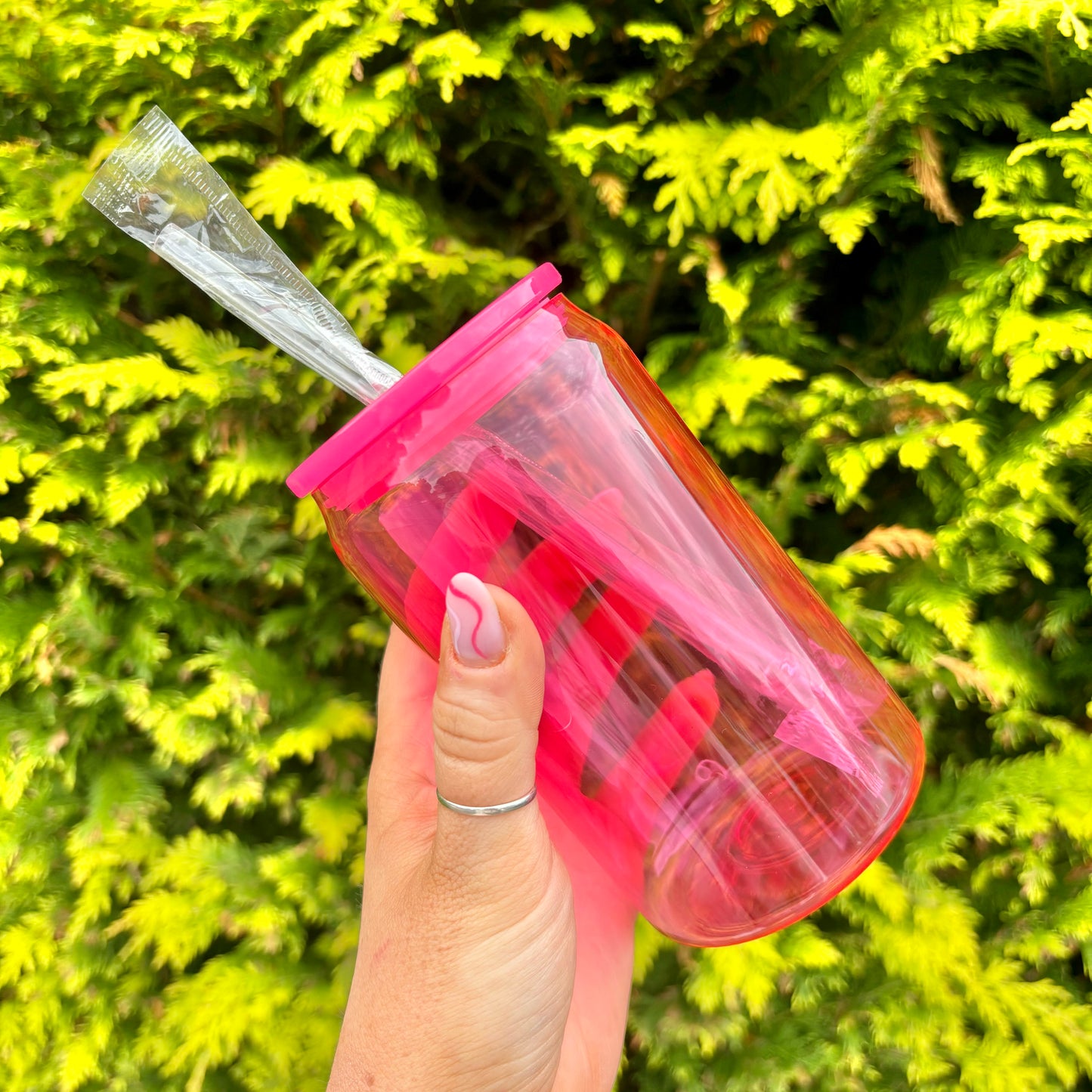 16oz Plastic Libby Can - Hot Pink