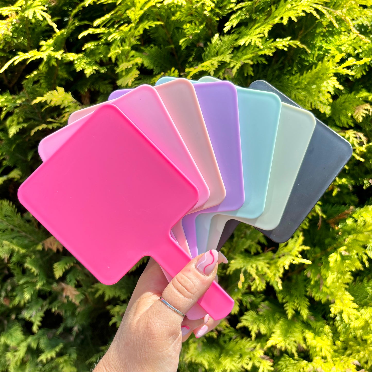 Hand Held Square Mirror