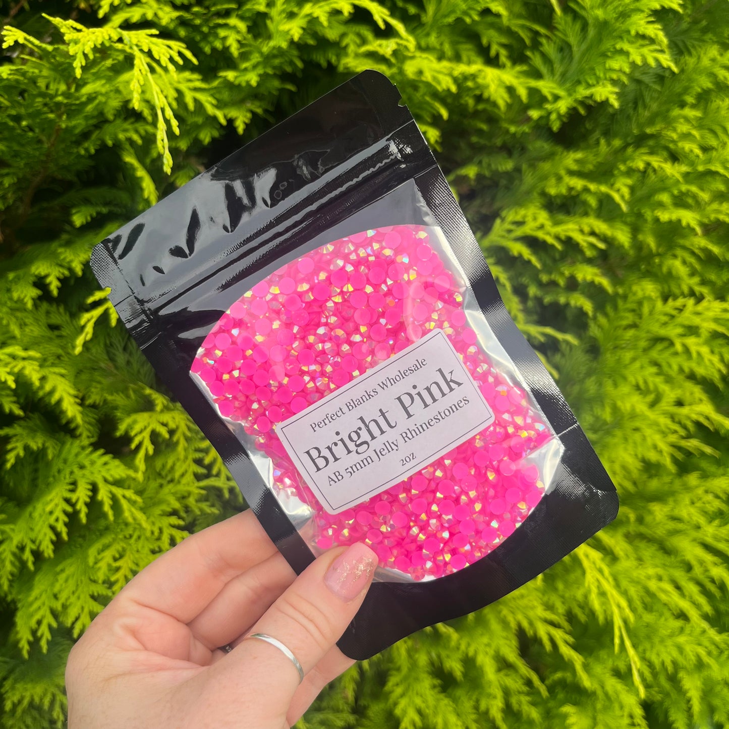 Bright Pink AB Jelly Rhinestones - 5mm