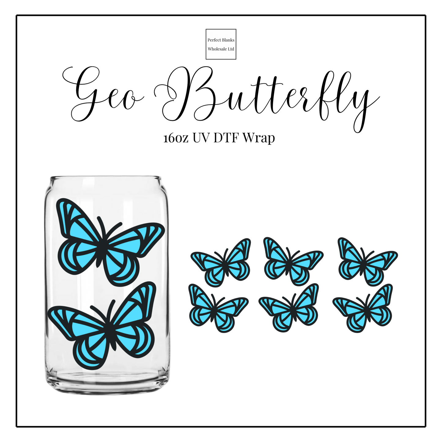 Geo Butterflies 16oz UVDTF
