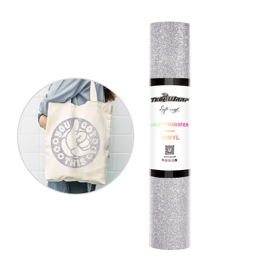 Teckwrap Glitter Silver HTV - 5ft