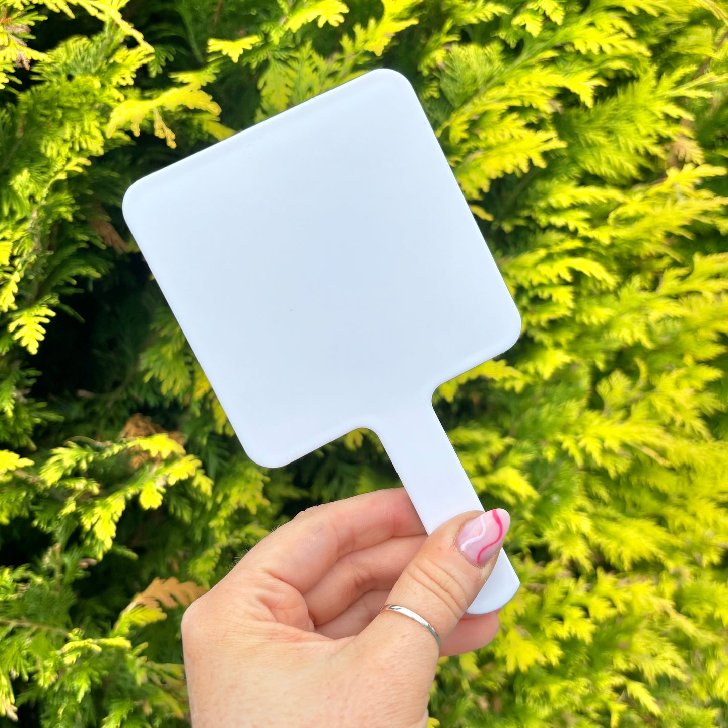 Hand Held Square Mirror