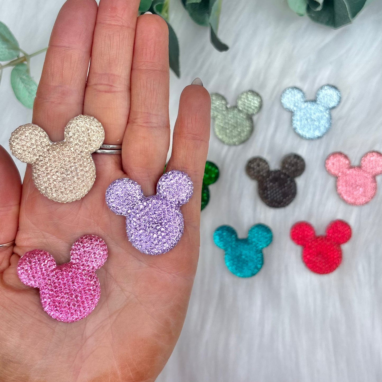 Sparkly Mouse Heads - Large - 10 Pack of Cabochons