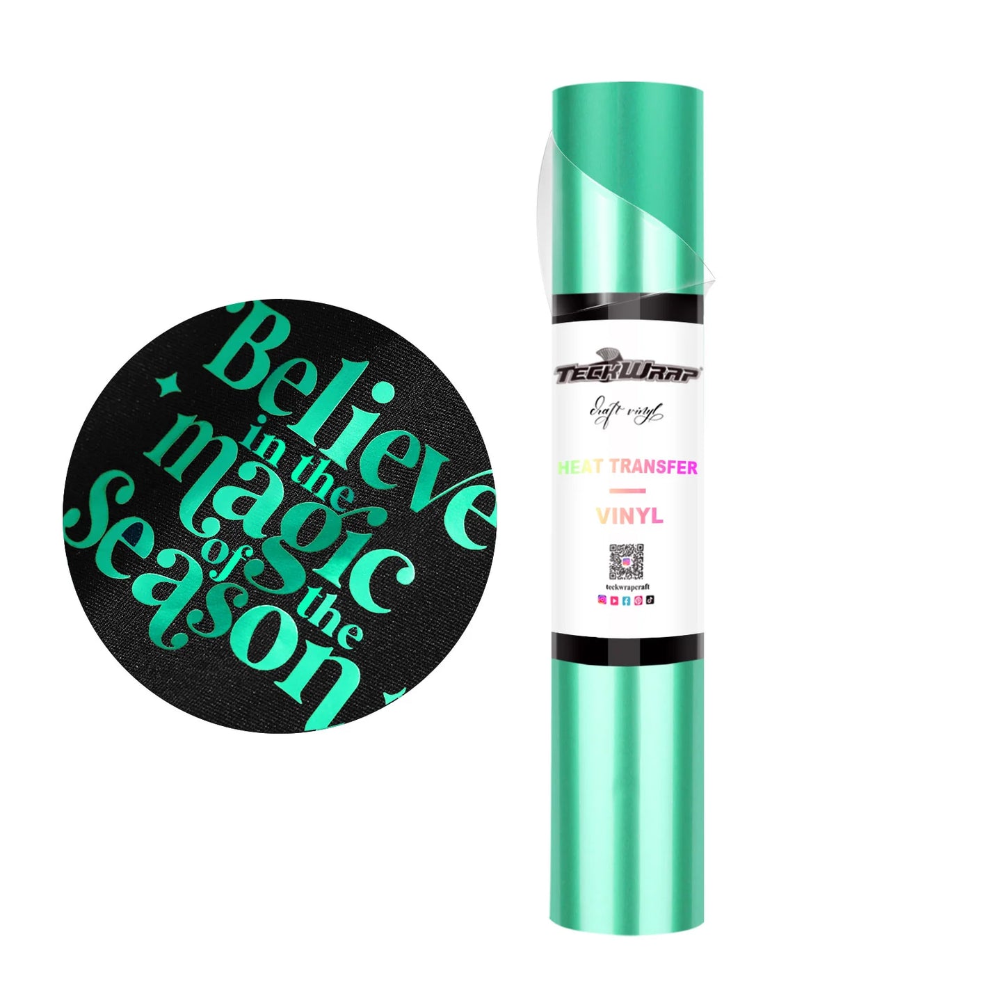 Teckwrap Light Teal Metallic Pearlescent HTV - 5ft