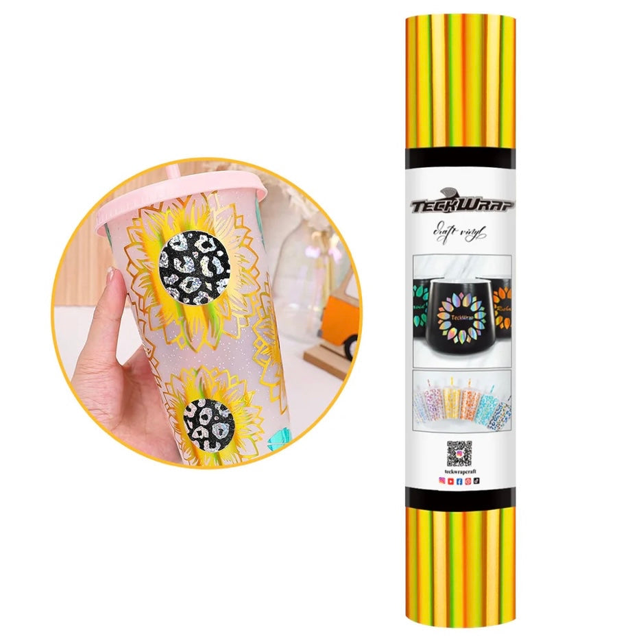 Teckwrap Luxury Gold Holographic Rainbow Craft Vinyl