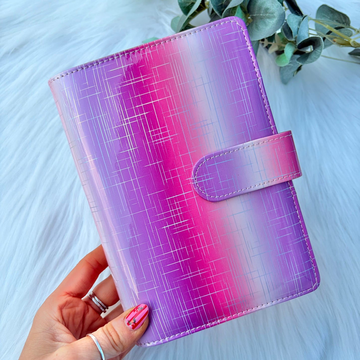 A6 Purple Pink Ombre Holographic Budget Binder / Organiser
