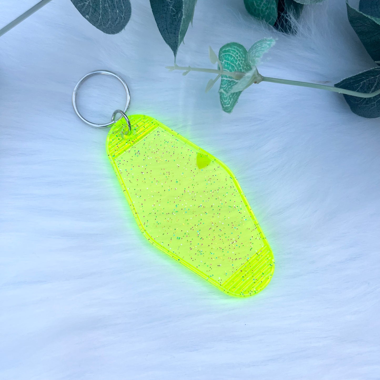 Glitter Yellow Motel Keyring - No. 45