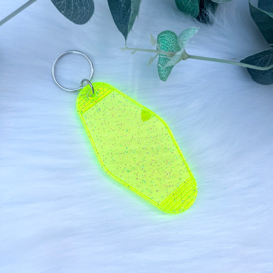 Glitter Yellow Motel Keyring - No. 45