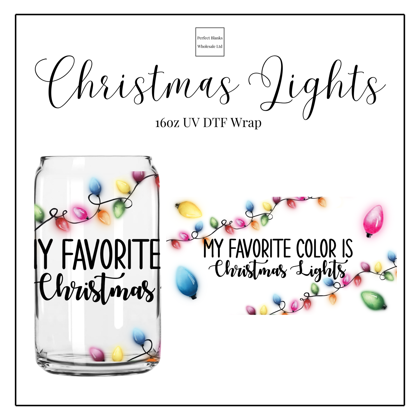 Christmas Lights 16oz UVDTF