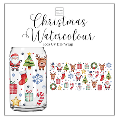 Christmas Watercolour 16oz UVDTF