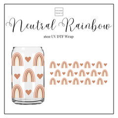 Neutral Rainbow 16oz UV DTF