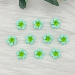 Green Lotus Flower - 10 Pack of Cabochons