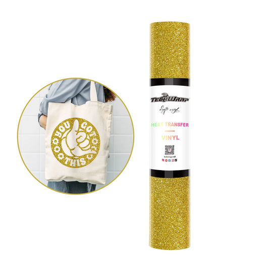 Teckwrap Glitter Gold HTV - 5ft