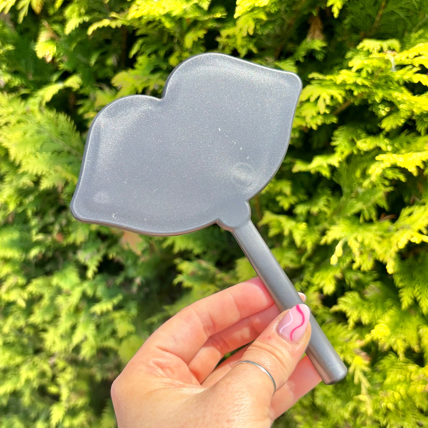 Hand Held Lip Shape Mirror