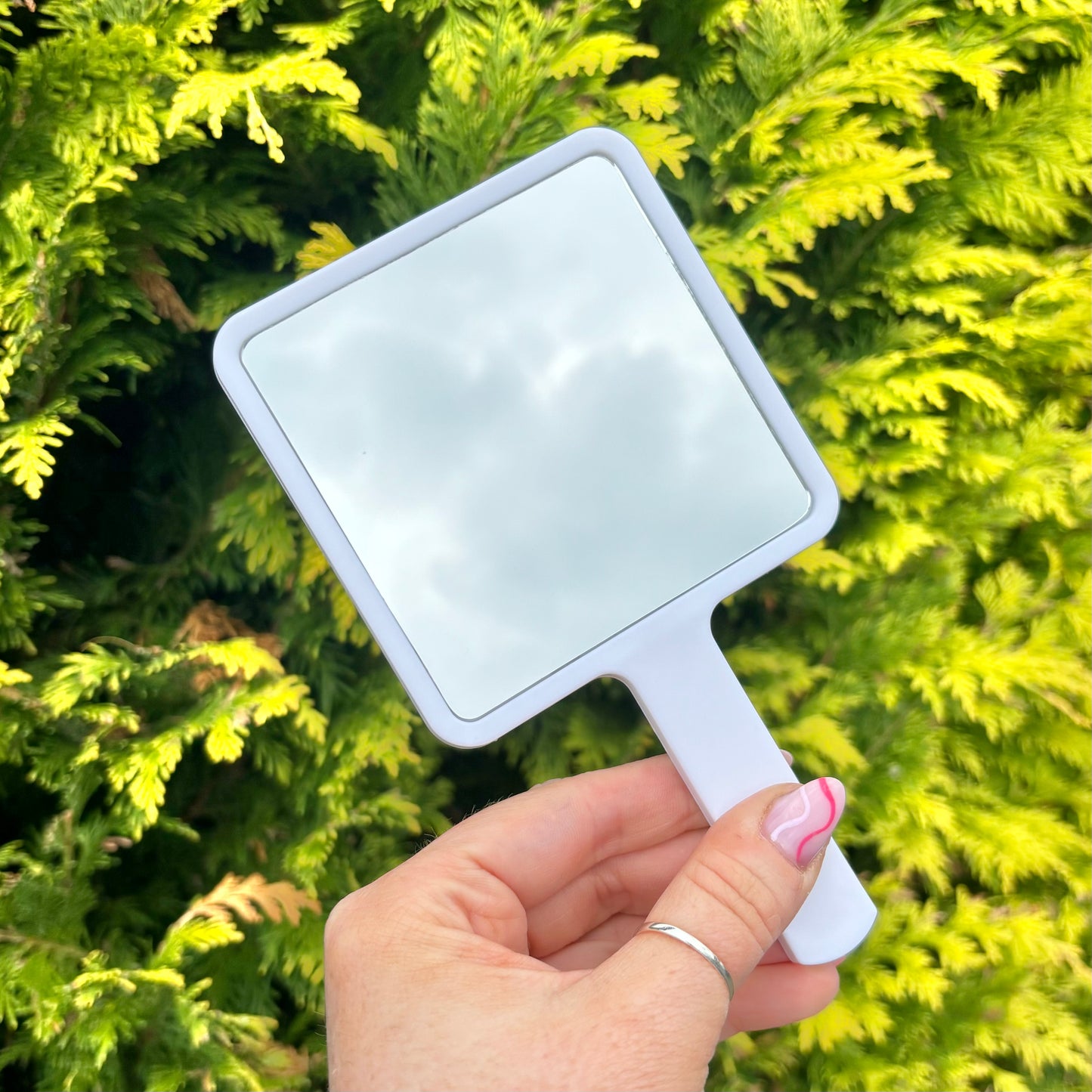 Hand Held Square Mirror