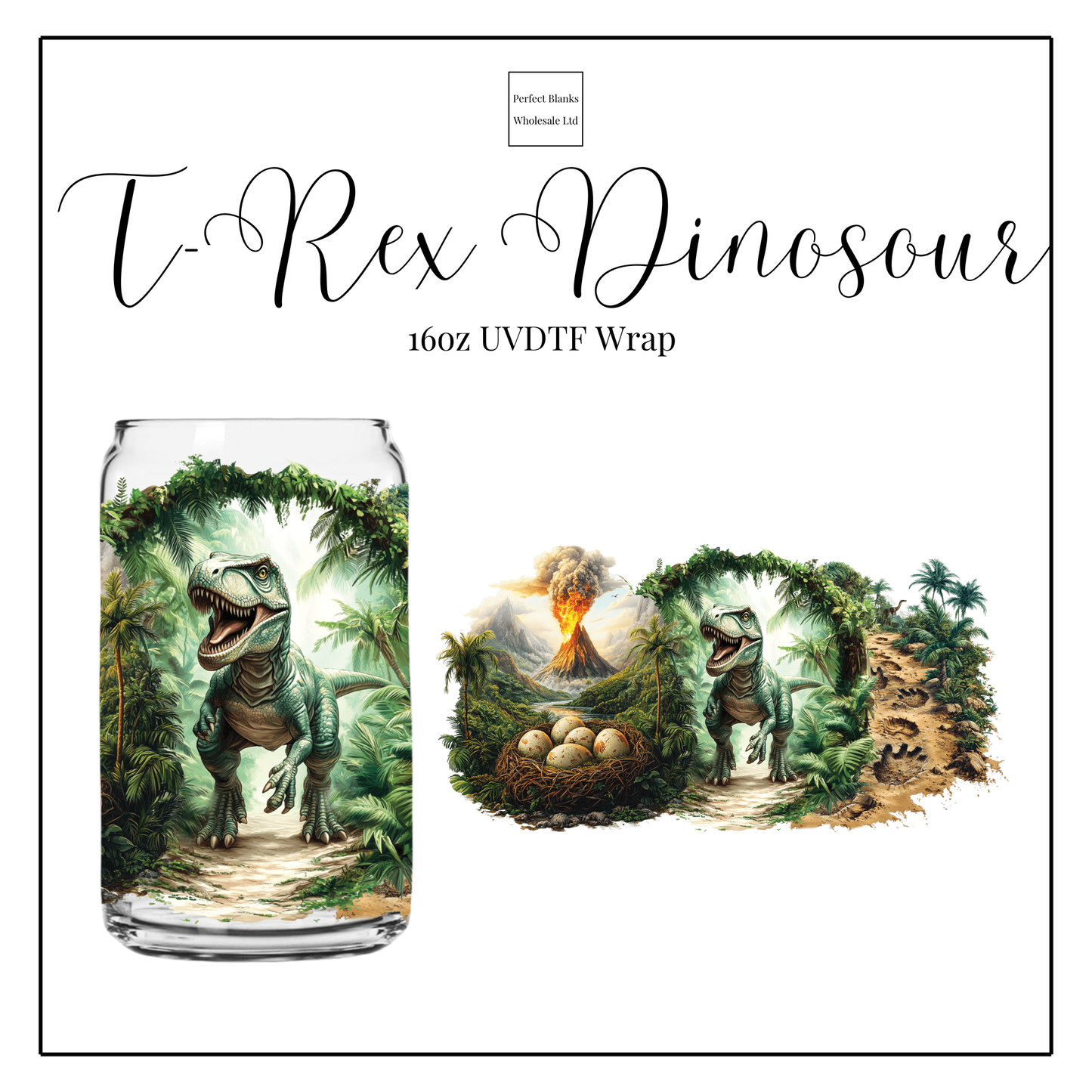 T-Rex Dinosaur 16oz UVDTF