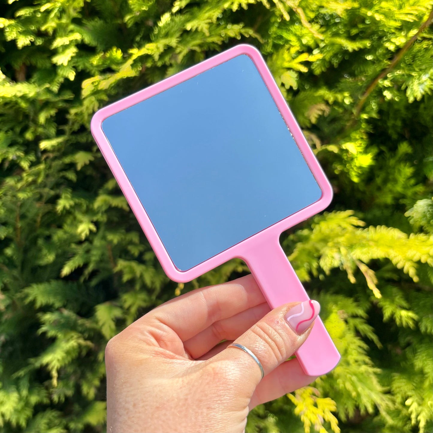 Hand Held Square Mirror