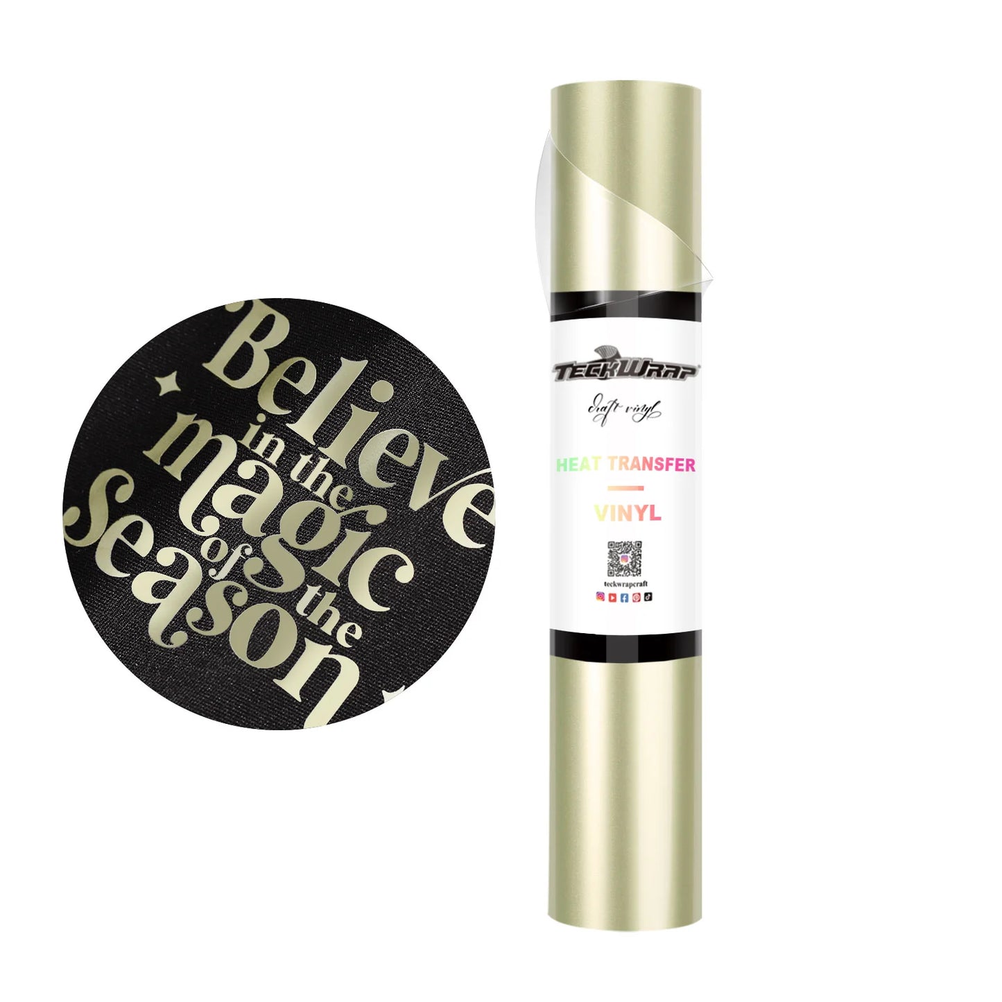 Teckwrap Cold Gold Metallic Pearlescent HTV - 5ft