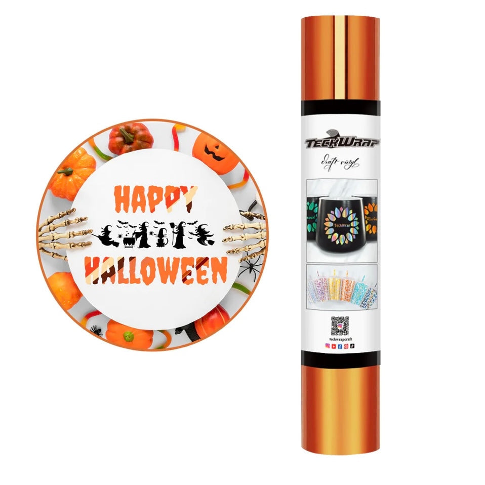 Teckwrap Cayenne Orange Bubble Free Mirror Chrome Adhesive Vinyl