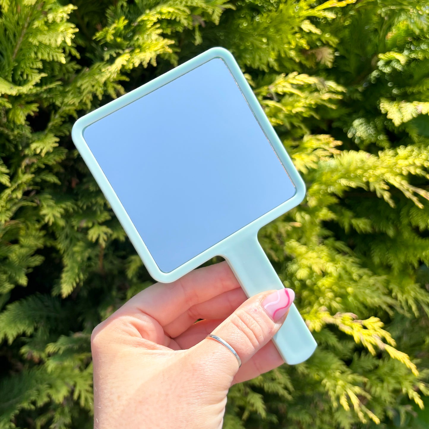 Hand Held Square Mirror