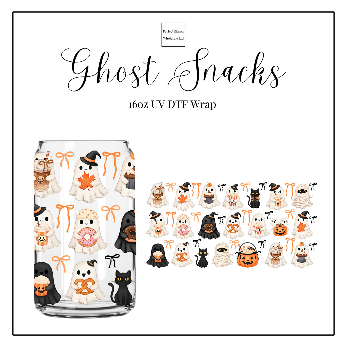 Ghost Snacks 16oz UVDTF