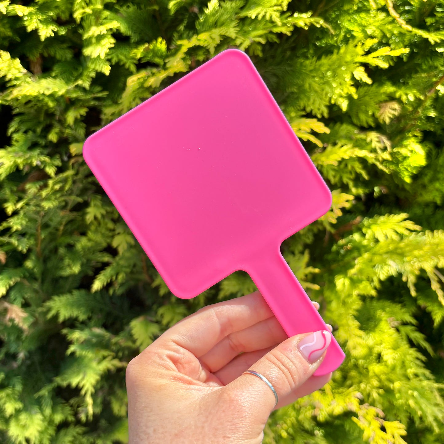 Hand Held Square Mirror