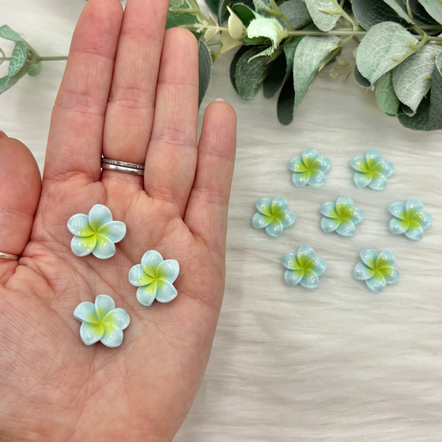 Blue Lotus Flower - 10 Pack of Cabochons