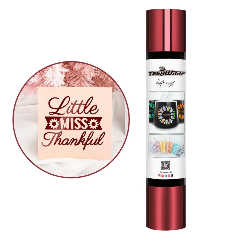 Teckwrap Wine Red Bubble Free Mirror Chrome Adhesive Vinyl