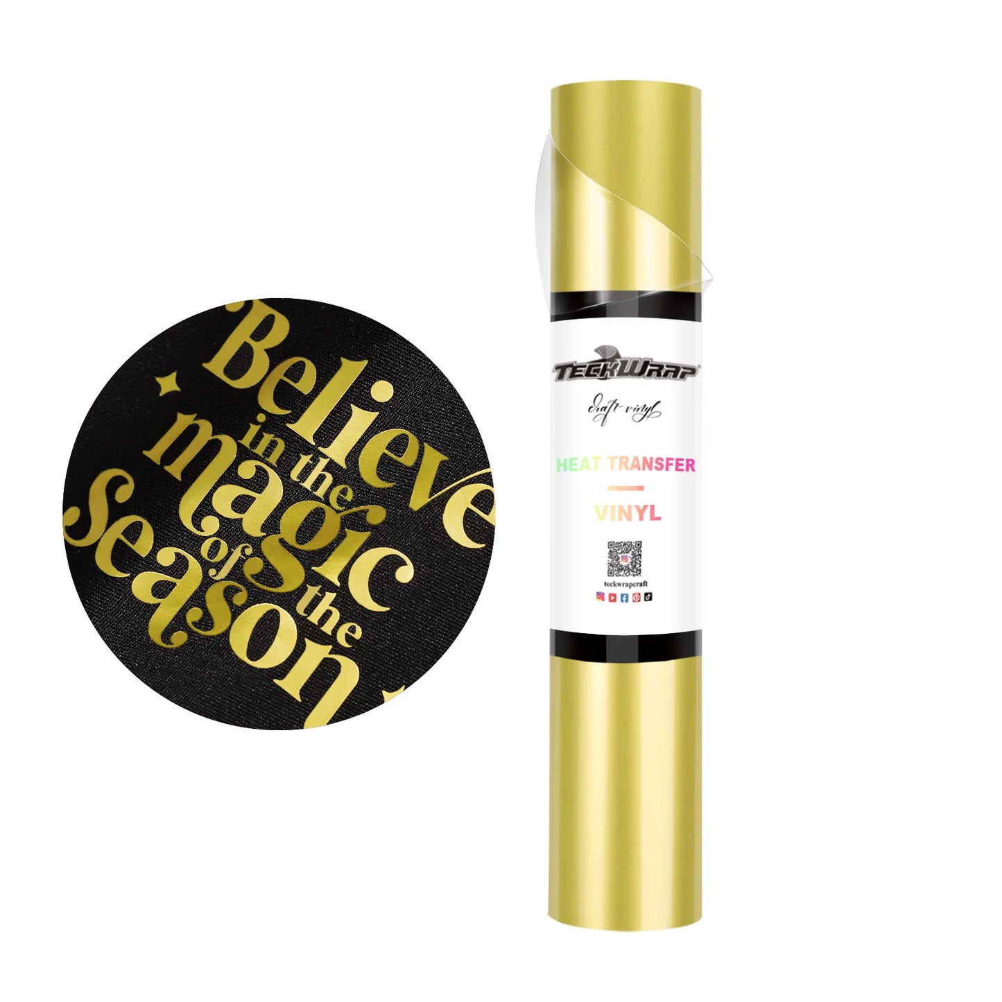 Teckwrap Dull Gold Metallic Pearlescent HTV - 5ft