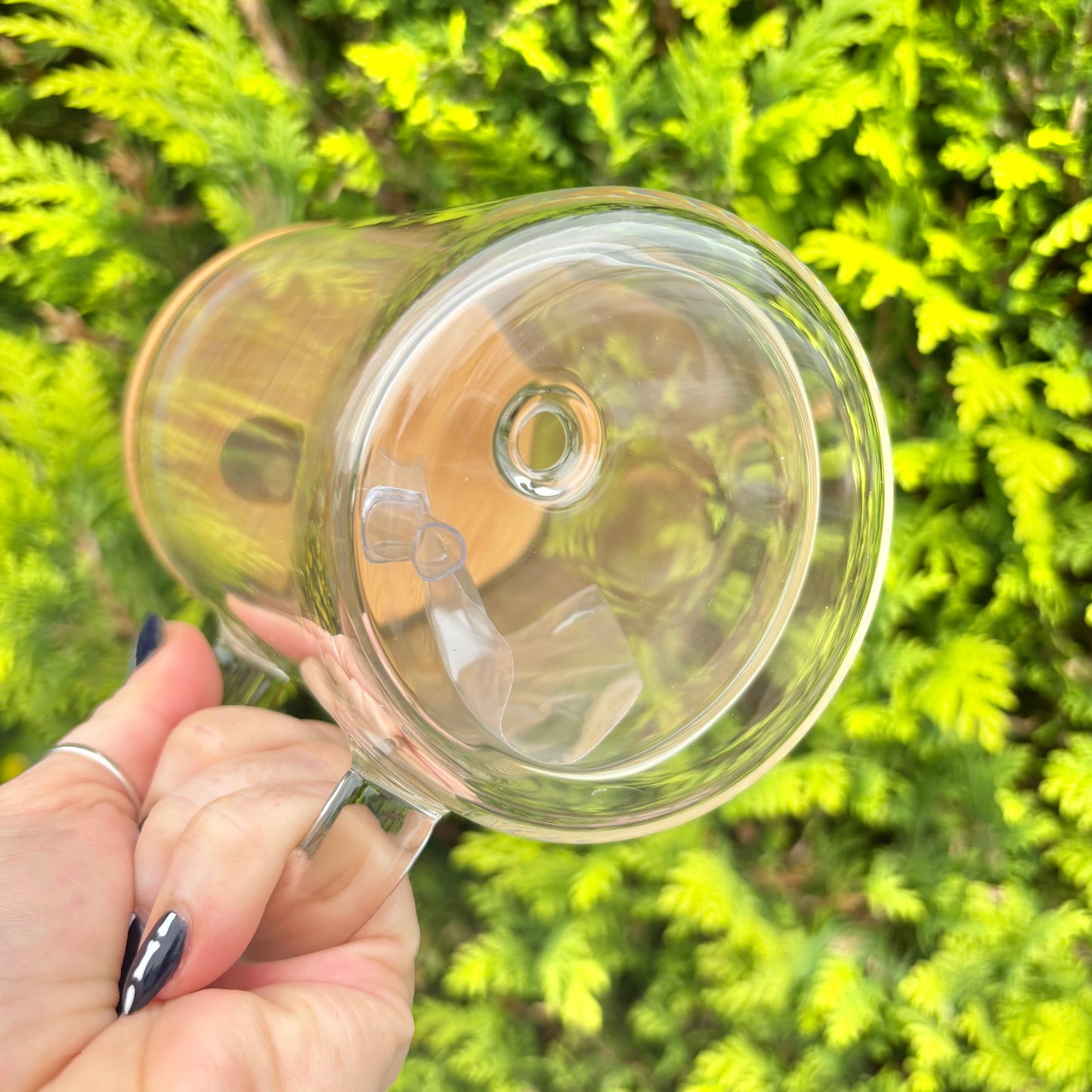 15oz Double Walled Glass Snowglobe Mug