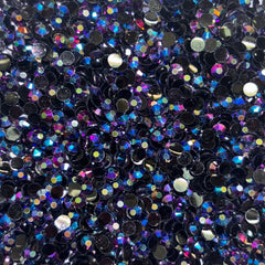 Midnight Black AB Resin Rhinestones - 5mm
