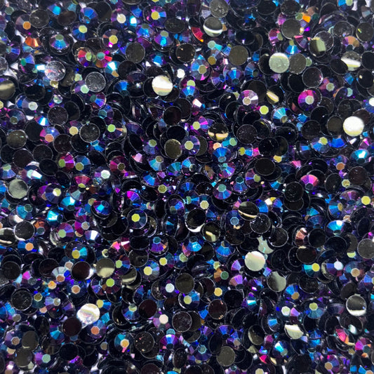 Midnight Black AB Resin Rhinestones - 5mm