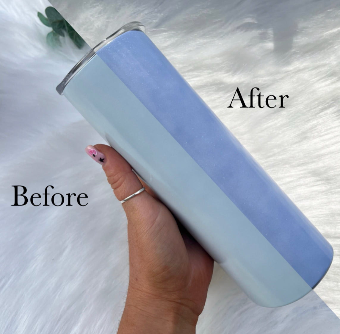 20oz Sublimation Skinny Tumbler - UV Colour Changing White to Blue AND Glow In The Dark!