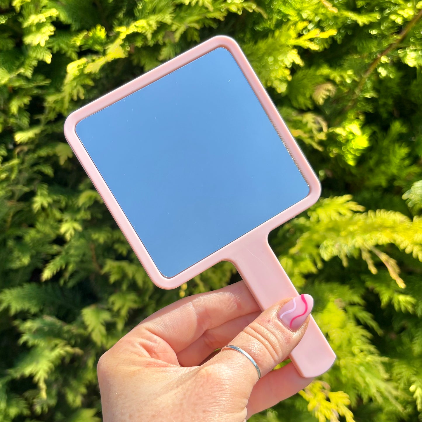 Hand Held Square Mirror