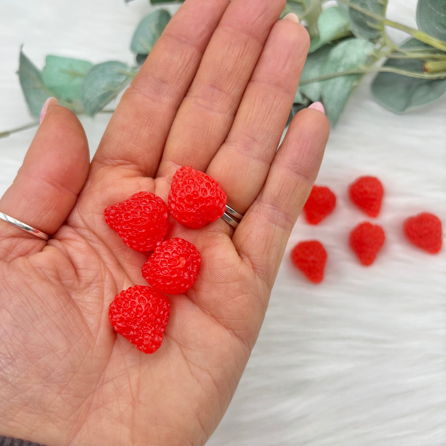Imitation Raspberries - Pack Of 10 Cabochons