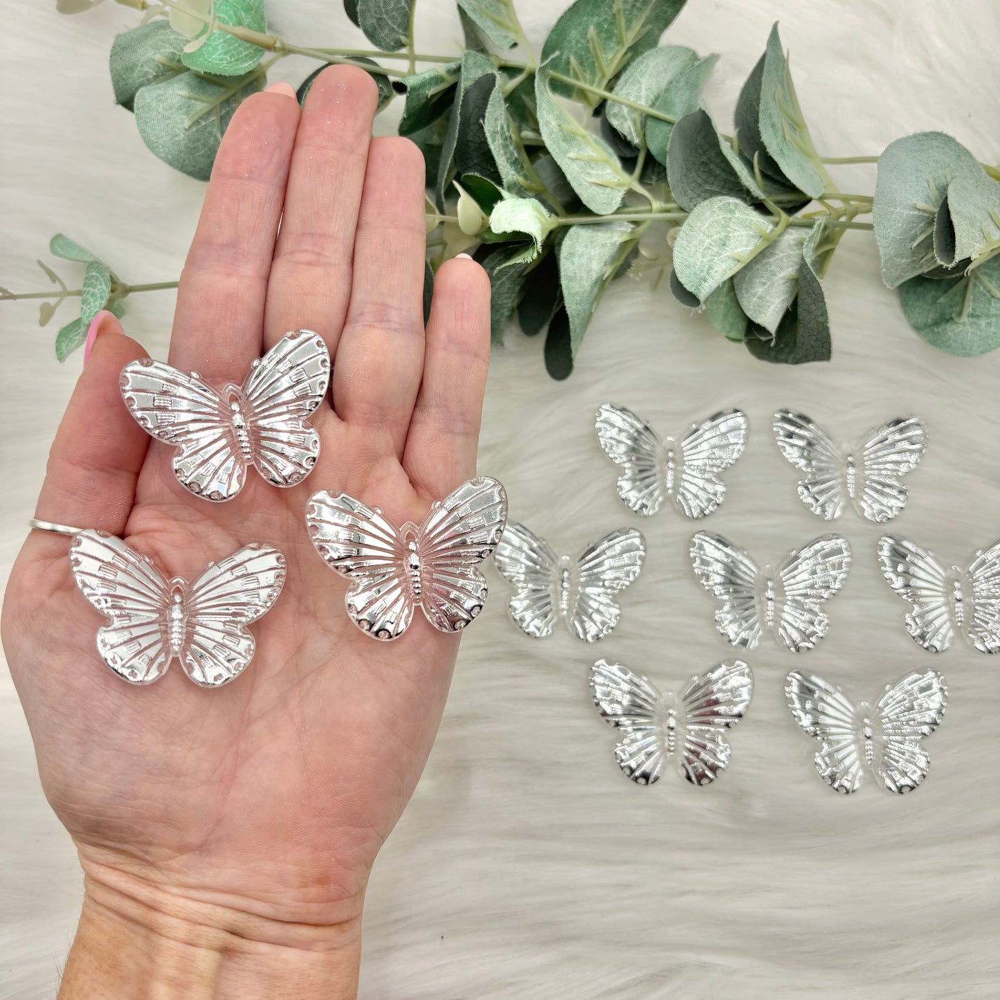 Silver Butterfly Cabochon - 10 Pack of Cabochons