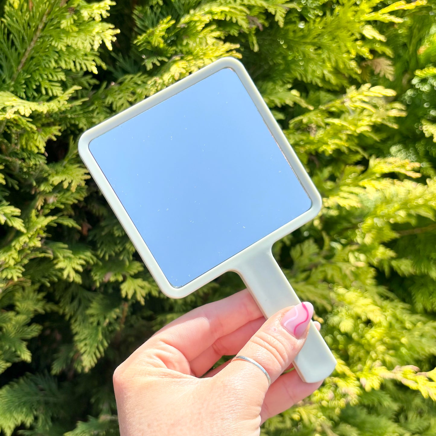 Hand Held Square Mirror