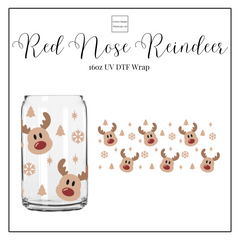 Red Nose Reindeer 16oz UVDTF