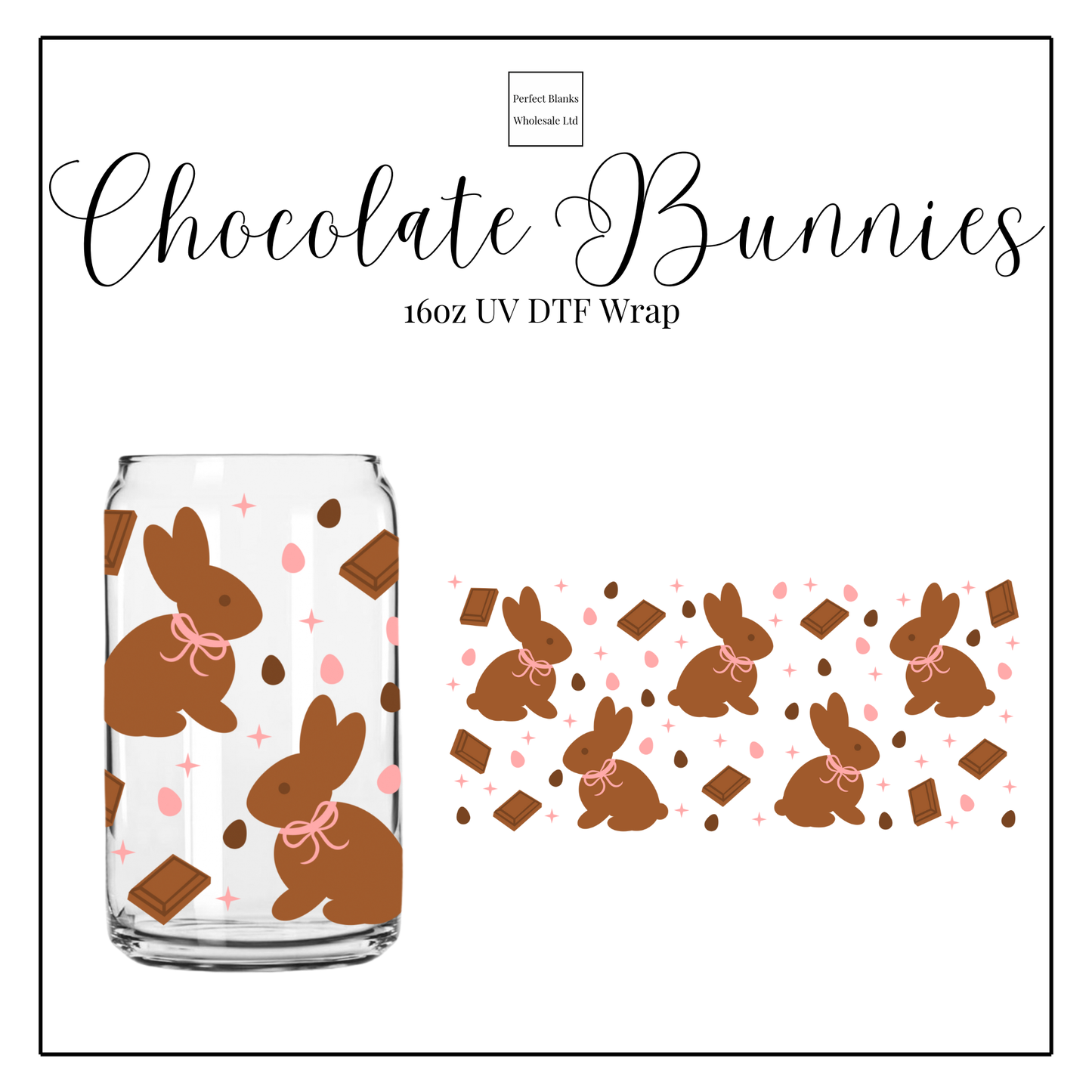 Chocolate Bunnies 16oz UVDTF