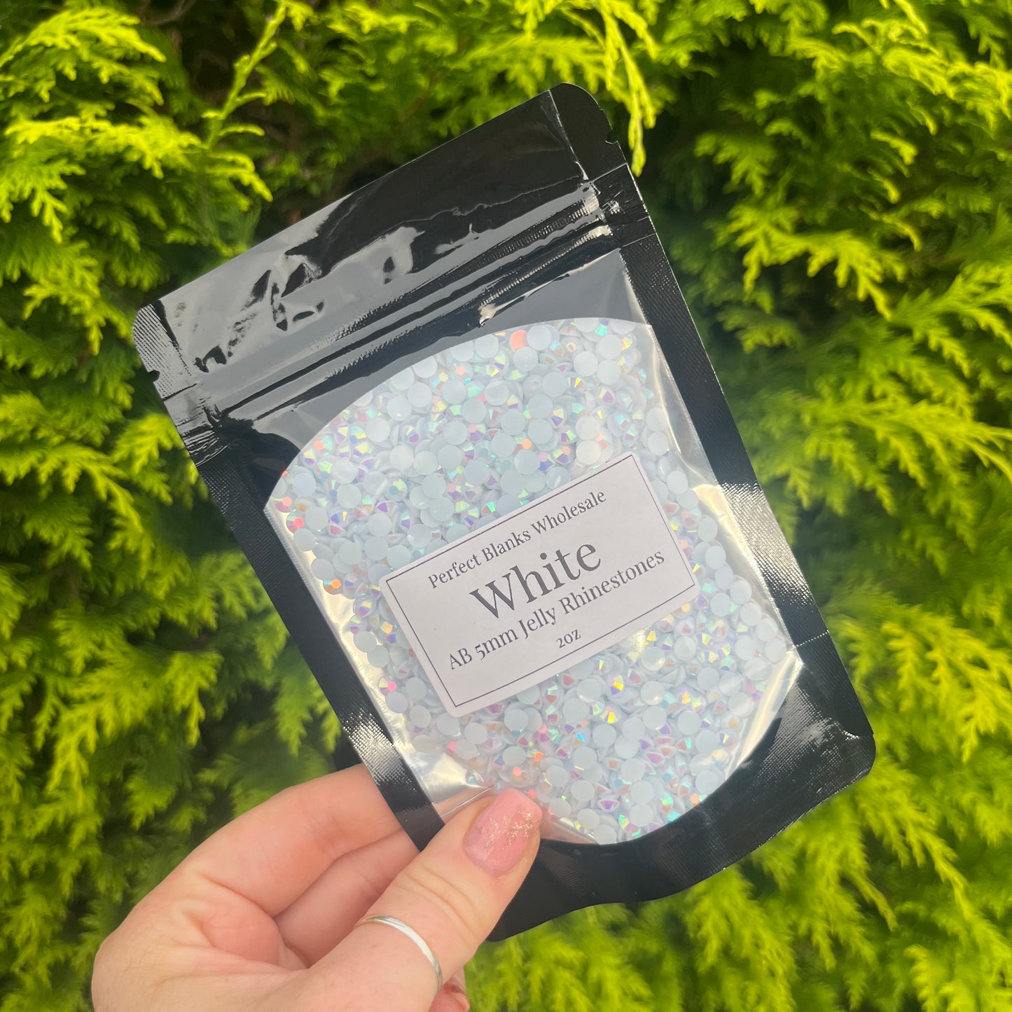 White AB Jelly Rhinestones - 5mm